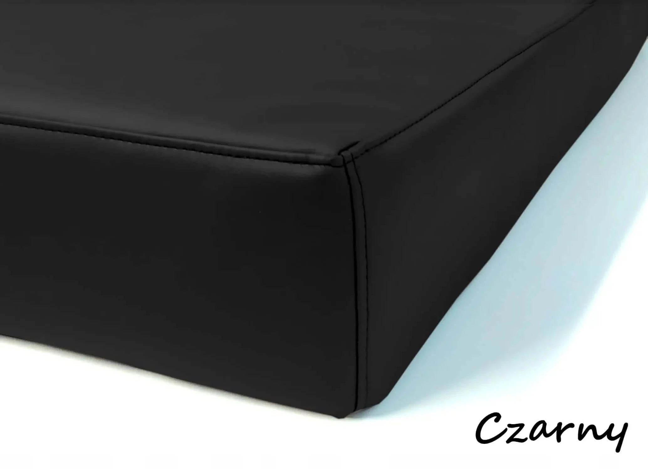 Legowisko dla psa Afik z ekoskóry (14/15) - widok z boku. Ortopedyczne, dla dużego psa.