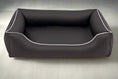 Załaduj zdjęcie, Legowisko ortopedyczne Teoś z ekoskóry (28/33) - widok z boku. Kanapa dla dużego psa.