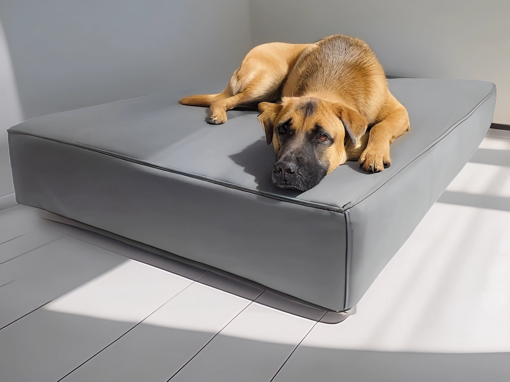 Legowisko Afik z ekoskóry dla psa (1/15) - widok z przodu.