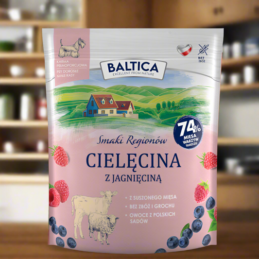 Karma Cielęcina z jagnięciną dla małych ras (1/4) - opakowanie.