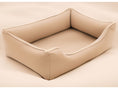 Załaduj zdjęcie, Legowisko ortopedyczne Teoś z ekoskóry (11/33) - widok z boku. Kanapa dla dużego psa.