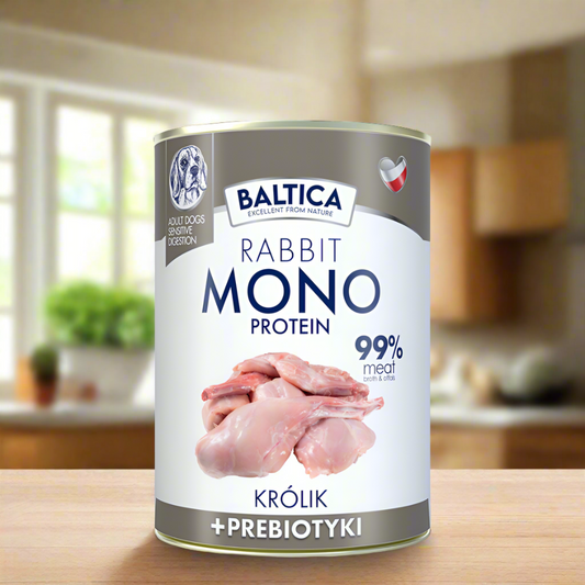 Karma mokra Baltica z królikiem i prebiotykami (bezzbożowa). Opakowanie.