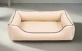 Załaduj zdjęcie, Legowisko ortopedyczne Teoś z ekoskóry (9/33) - widok z boku. Kanapa dla dużego psa.