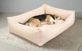 Załaduj zdjęcie, Legowisko ortopedyczne Teoś z ekoskóry (10/33) - widok z boku. Kanapa dla dużego psa.
