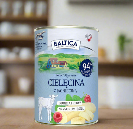 Karma mokra Baltica Cielęcina z Jagnięciną dla psa dorosłego (opakowanie) - hipoalergiczna, bezzbożo