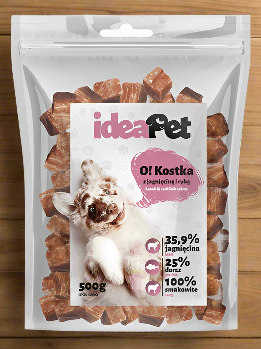 ideaPet Kostka z jagnięciną i rybą 500g