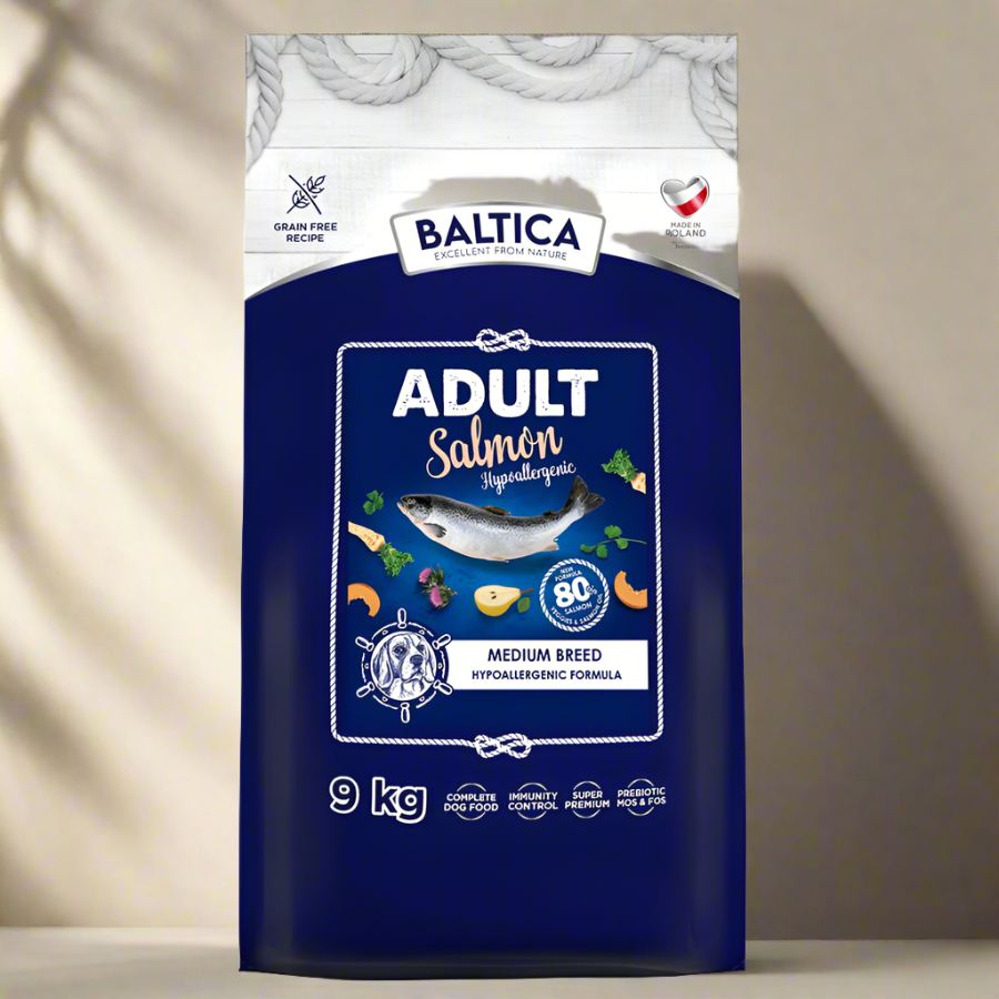 Karma sucha z łososiem i gruszką dla psów średnich (3/5) - opakowanie 1kg.