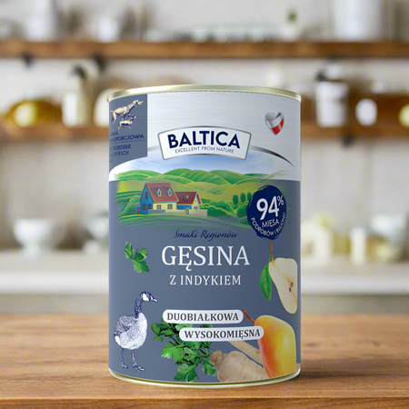 Karma mokra Baltica Gęsina z indykiem dla psa. Opakowanie (1/1).