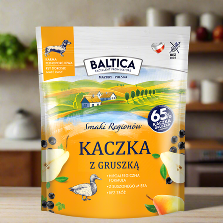 Karma Kaczka z gruszką dla małych ras (1/4) - opakowanie 1kg.